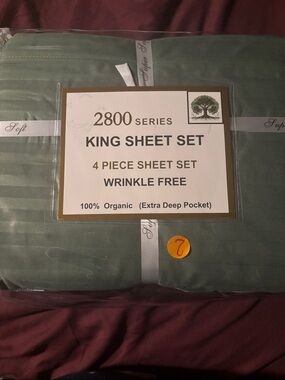 2800 Series King Sheet Set - Organic Sage Green, 4-Piece